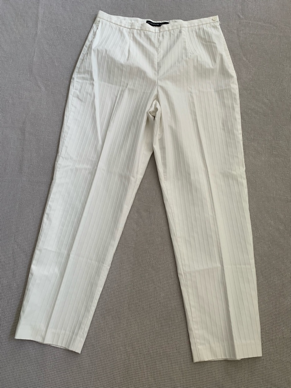 Josephine Chaus Women's White Pinstripe Dress Pants Size 14 Office Stretch Soft